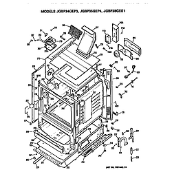 JGBP34GEP3 Gas Range Cabinet Parts diagram