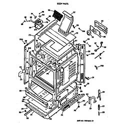 JGBP35WEV3WW Gas Range Body Parts diagram