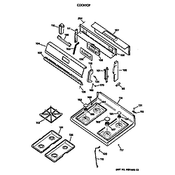 JGBP35WEV3WW Gas Range Cooktop Parts diagram