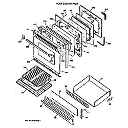 JGBP35WEV3WW Gas Range Door & drawer Parts diagram