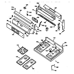 JGBP79BEW1BB Gas Range Cooktop Parts diagram