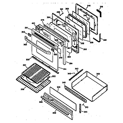 JGBP79WEW1WW Gas Range Door & drawer Parts diagram