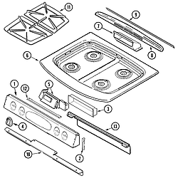 JGS8750ADB Slide-In Gas Range Top assembly Parts diagram
