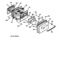 JGSP31WETWW Gas Range Oven door Parts diagram