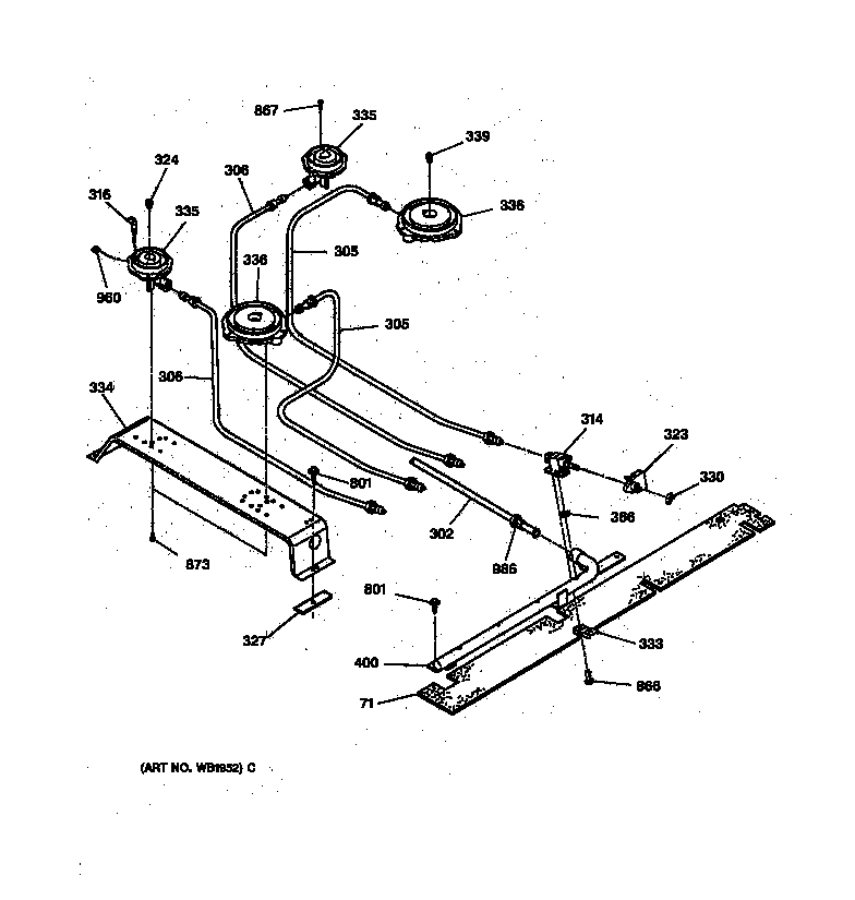 General Electric Jgsp40aet1aa Gas Slide