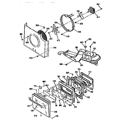 JKP17WT1WW Electric Wall Oven Door/blower and lock Parts diagram