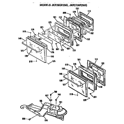 JKP27WP Electric Wall Oven Doors Parts diagram