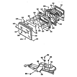 JKP44GP2BG Electric Wall Oven Door and lock Parts diagram