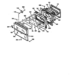 JKP45 Electric Wall Oven Oven door Parts diagram