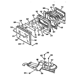 JKP45WP3WG Electric Wall Oven Door and lock Parts diagram