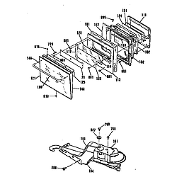 JMP31WR1 Electric Range Oven door Parts diagram