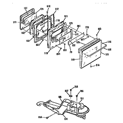 JRP15WP3WG Electric Wall Oven Door and lock Parts diagram