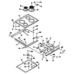 JSP26GP4AD Electric Range Cooktop Parts diagram