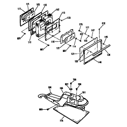 JSP26GP4AD Electric Range Door Parts diagram