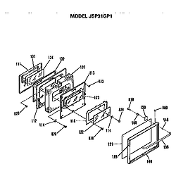 JSP31GP1 Free-Standing / Drop-in Range Door Parts diagram