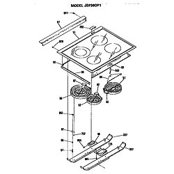 JSP38GP Electric Slide In Range Top Parts diagram