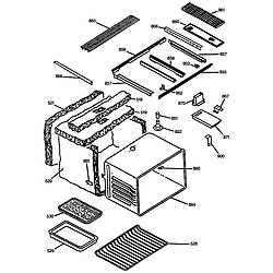JSP69WVWW 30" Slide-In Downdraft Range Maintop & oven assembly Parts diagram