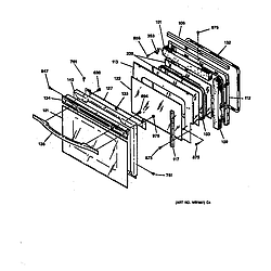 JTP18 Electric Oven Oven door Parts diagram