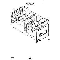 KEBI100VBL Electric Built-In Oven Door Parts diagram