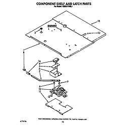 KEBI241WBL1 Electric Range Component shelf and latch Parts diagram