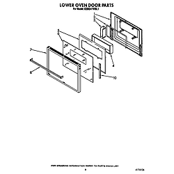 KEBI241WBL1 Electric Range Lower oven door Parts diagram