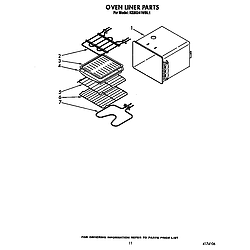 KEBI241WBL1 Electric Range Oven liner Parts diagram