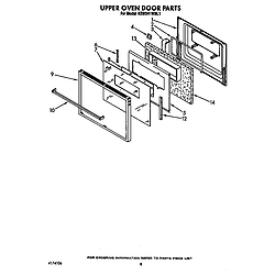 KEBI241WBL1 Electric Range Upper oven door Parts diagram