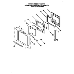 KEBS277DWH1 Built-In Electric Oven Oven door Parts diagram