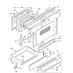 KERC507HWH3 Electric Range Door and drawer Parts diagram