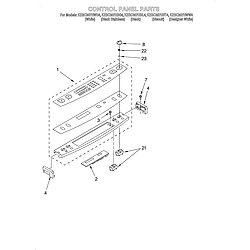 KESC307HBT4 Electric Slide-In Range Control panel Parts diagram