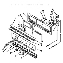 KGBS276XBLO Gas Range Control panel Parts diagram