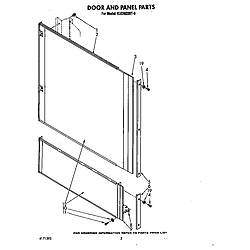 KUDM220T0 Dishwasher Door and panel Parts diagram