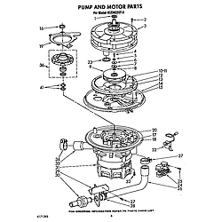 KUDM220T0 Dishwasher Pump and motor Parts diagram