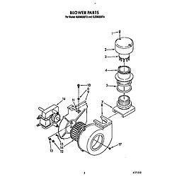 KUDM220T4 Dishwasher Blower Parts diagram