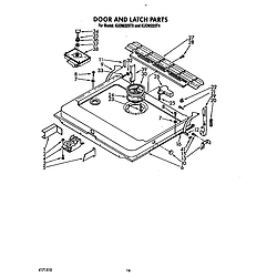 KUDM220T4 Dishwasher Door and latch Parts diagram