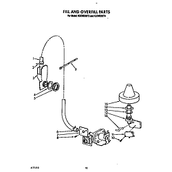 KUDM220T4 Dishwasher Fill and overfill Parts diagram