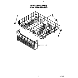 KUDM220T4 Dishwasher Lower rack Parts diagram