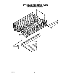 KUDM220T4 Dishwasher Upper rack and track Parts diagram