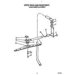 KUDM220T4 Dishwasher Upper wash and rinse Parts diagram