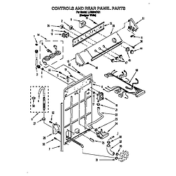 LLR9245BQ1 Direct-Drive Washer Controls and rear panel Parts diagram