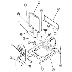 LWA40AW2 Top Loading Washer Cabinet top and door Parts diagram