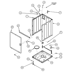 LWA40AW2 Top Loading Washer Front panel, base and cabinet assembly Parts diagram