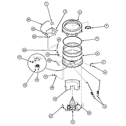 LWA40AW2 Top Loading Washer Outer tub, cover, pressure hose Parts diagram