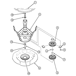 LWA40AW2 Top Loading Washer Weldment/bearing assy and brake/pulley Parts diagram