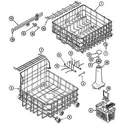 MDB6000AWA Dishwasher Track & rack assembly Parts diagram