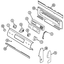 MER6770AAW Free Standing Electric Range Control panel Parts diagram