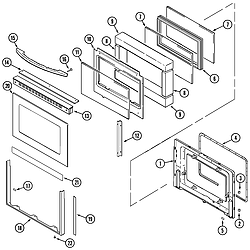 MER6770AAW Free Standing Electric Range Door (lower) Parts diagram