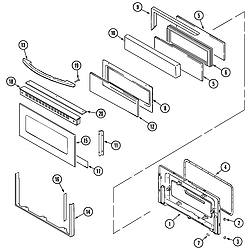 MER6770AAW Free Standing Electric Range Door (upper) Parts diagram