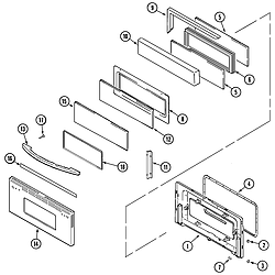 MER6772BAS Range Door (upper-bac/bas) Parts diagram