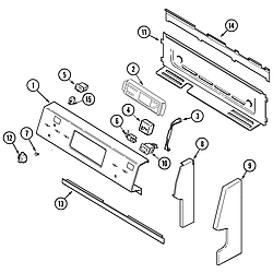 MER6772BAW Range Control panel Parts diagram